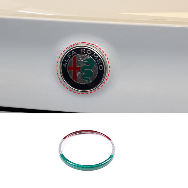 Real Carbon Fiber Für Alfa Romeo Giulia Stelvio Auto hinten Logo Kreis Abdeckung Trim Aufkleber Auto Außen Zubehör