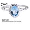 Blue Ring Rhinestone for Women Adjustable Opening Long-lasting Cubic