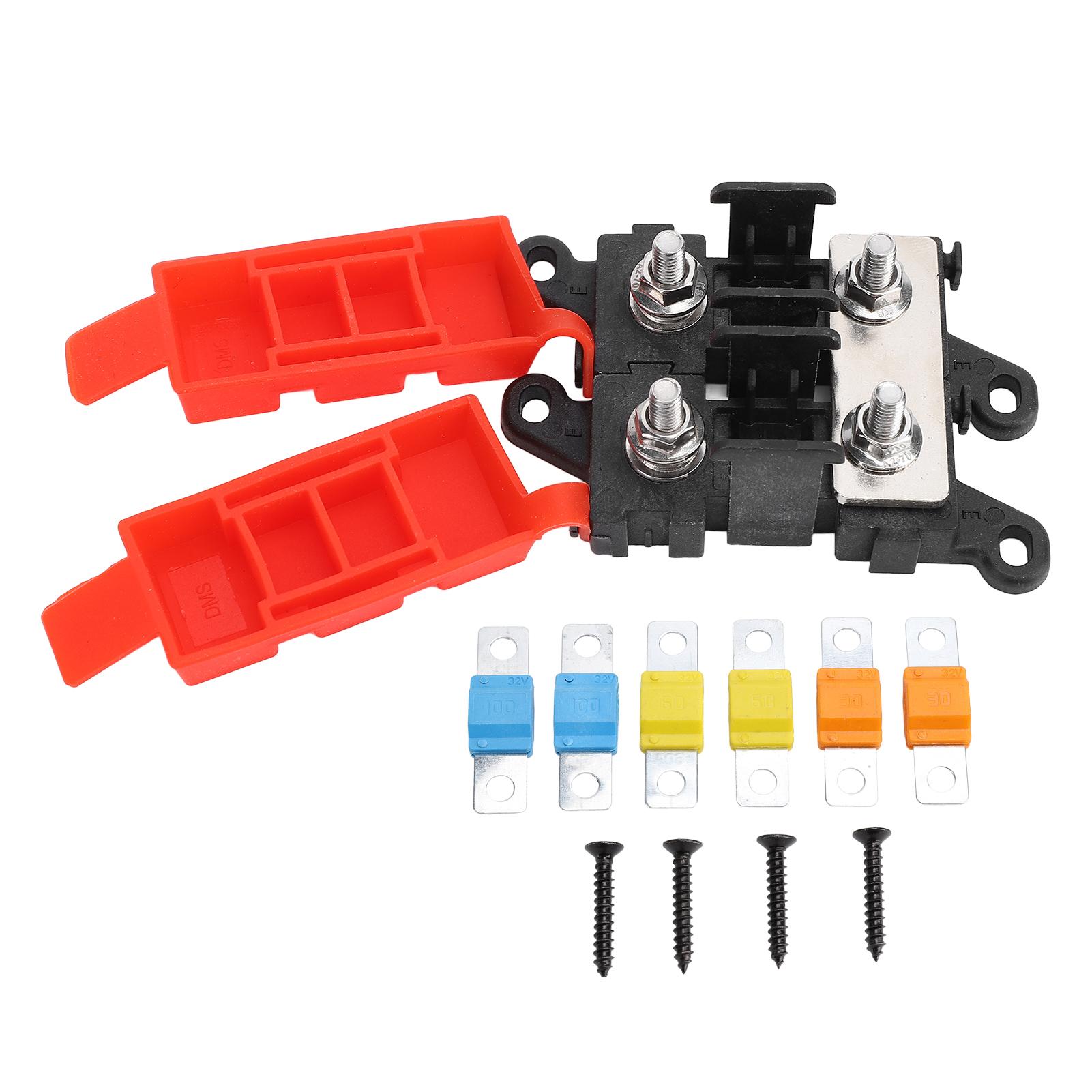 

Bolt On Fuse Holder Kit with 30A 60A 100A Fuse Excellent Conductivity for Automotive Boat RV Route 2