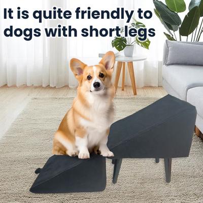 Split Stool Dog Ramp 2-in-1 Folding Pet Ramp Stair And Footstool for Couch Bed 13.8" H Pet Step for Large Small Dogs