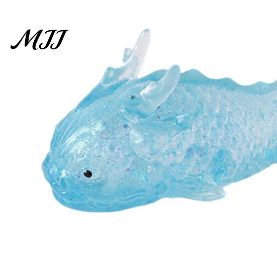 Kids Stress Reliever Maltose Glow Arowana Squeeze Toy Slow-Rising Silicone Fidget for Cute Cartoon Relief Fish-Shaped Decompression Gadget Adults