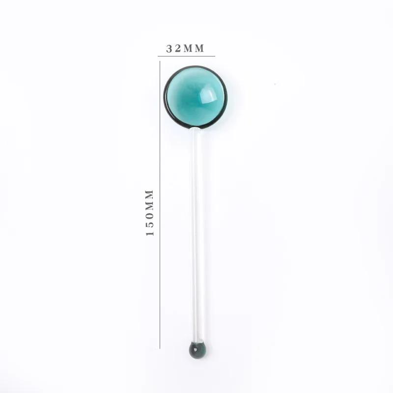 1pc Glass Dinnerware Spoon Tea Dessert Coffee Ice Cream Accessories Bar Tools New Long Handle Kitchen Accessories