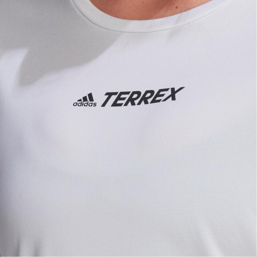 Adidas Terrex T Shirts Women's White Crew Neck Moderate Straight Fit H53387