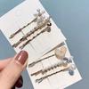 Korean Style Rhinestone Hair Barrette Women's Alloy Side Clip Boutique Accessory