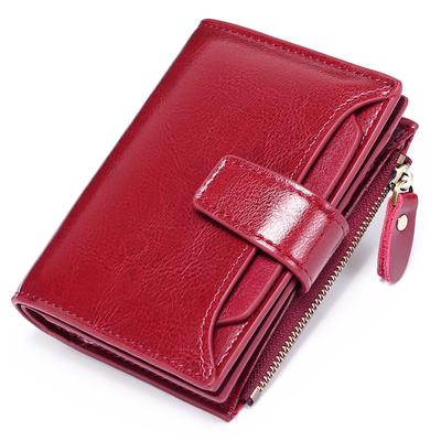 Kožené dámské peněženky s RFID blokováním,Bifold PU kožené peněženky Kabelka Velkokapacitní krátká dámská peněženka