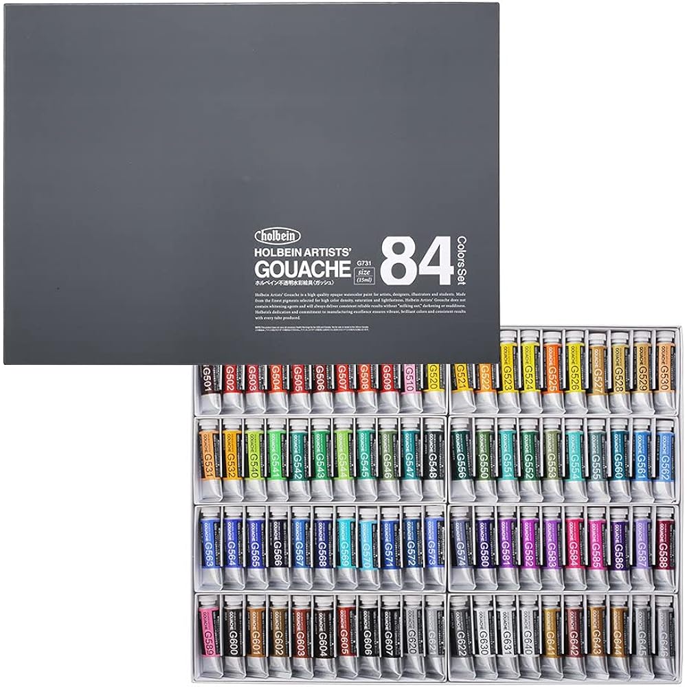 Holbein Opaque Watercolor (Gouache) G731 15ml 84 Color Set 03731