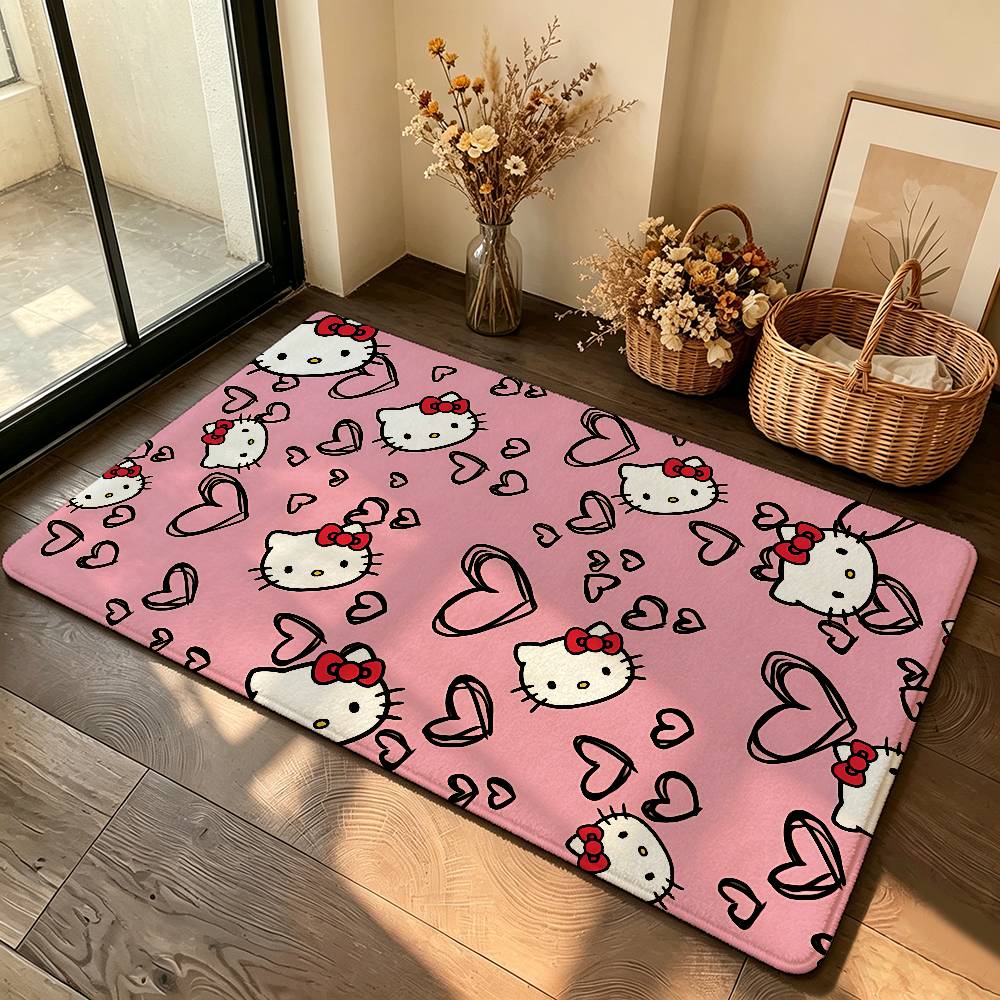 Cute K-hello-H-KittyS Kawaii Carpet Bathroom Anti-slip Mat Door Mat Home Decoration Mat Entrance Door Mat Scratch-resistant