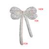 Eugen Yarn Beaded Silver Bow Lace Embroidered Cloth Sticker Wedding Dress Headgear Dress Decorative Accessories