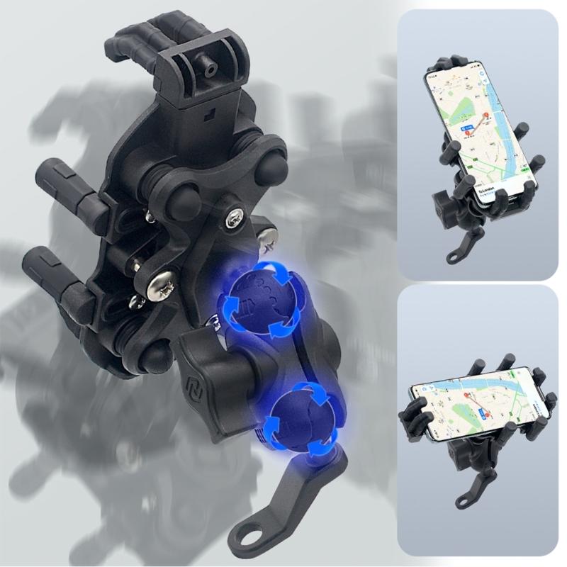 Motorcycle Phone Holder with Vibration Dampener & Secure Lock, Anti-Theft Motorcycle Phone Mount Handlebar Phone Holder