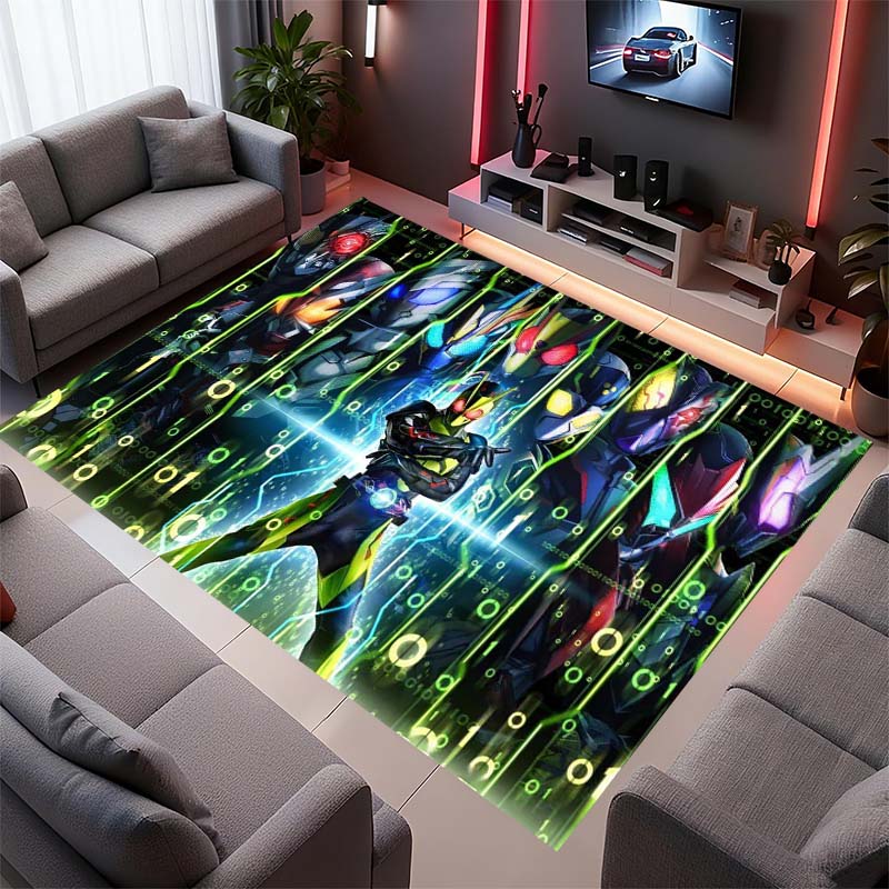 NewMasked Rider themed rugs are suitable for living rooms, bedrooms, sofas, doormats, and as non-slip rugs for children.1