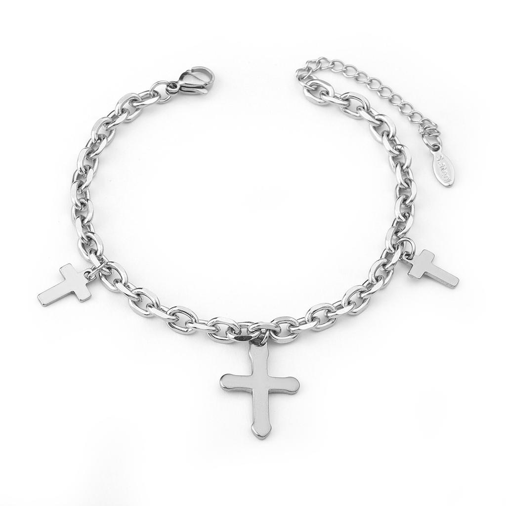 European and American simple personalized bell double-layer titanium steel bracelet spot men and women couple jewelry women's trend fashion jewelry