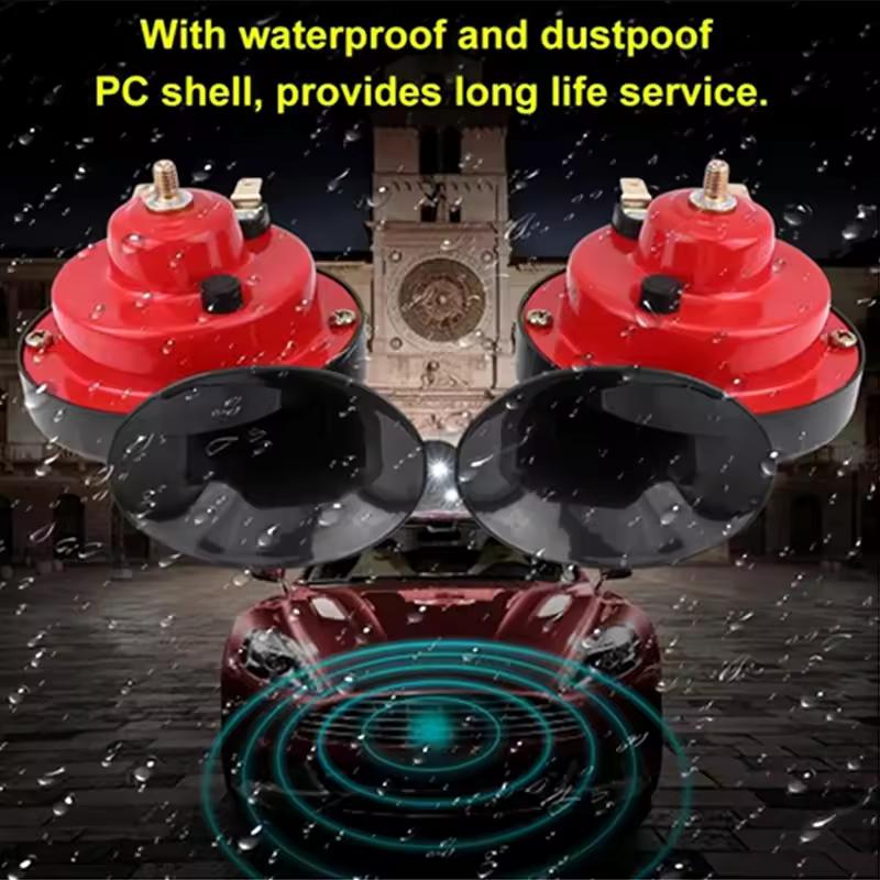 New 2pcs 12V air horn for car Snail Electric Air Horn Marine Boat Loud Alarm Kit Boat Motorcycle Dual-tone car horn Loud signal