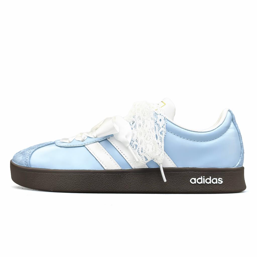 Adidas VL COURT 2.0 Milk Blue Ballet Synthetic Leather Slip Resistant Low top Skateboard Shoes Unisex Blue White ID6015(Team1532-)