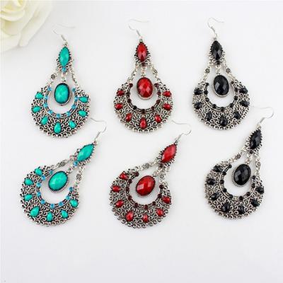Women's Wedding Bridal Jewelry Hollow Rhinestone Waterdrop Dangle Earrings
