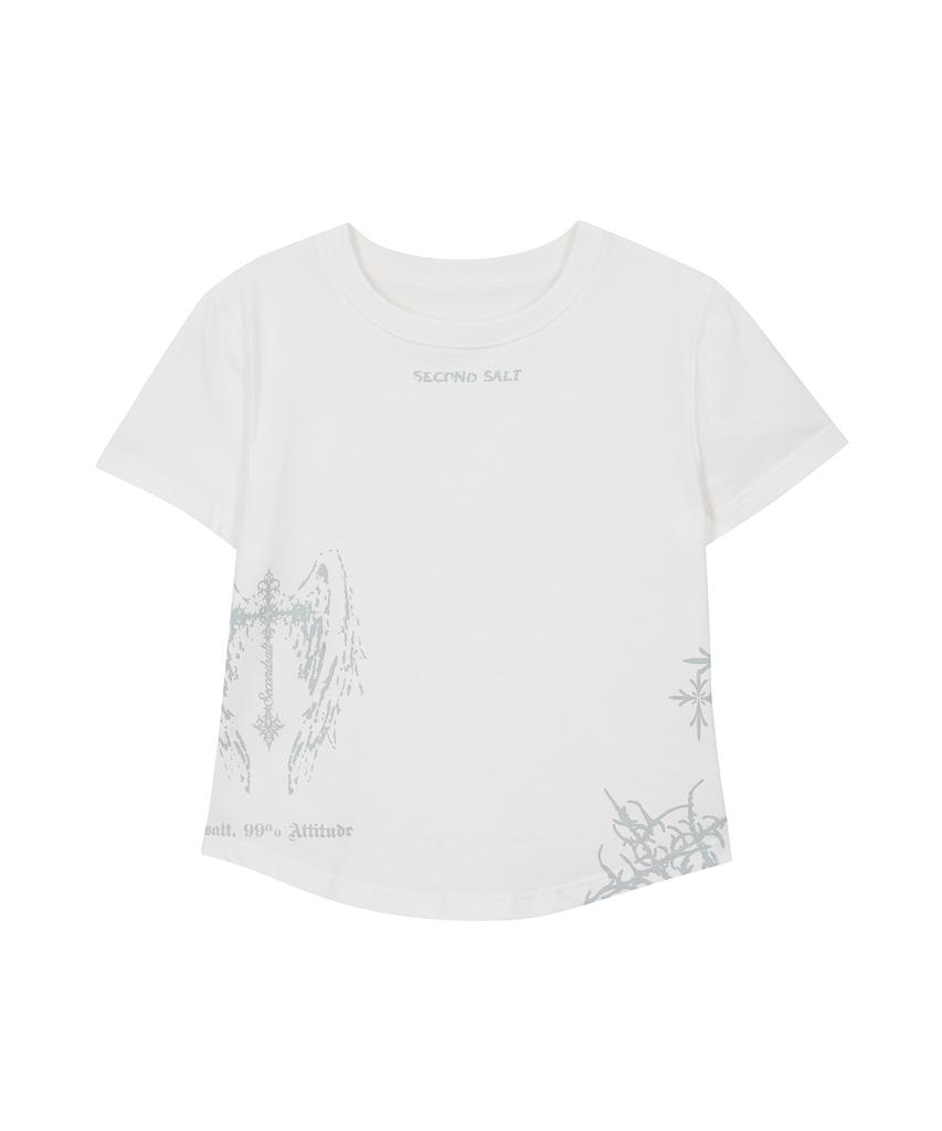 Sekeondeusolteu Doodle Angel T-Shirt (White)