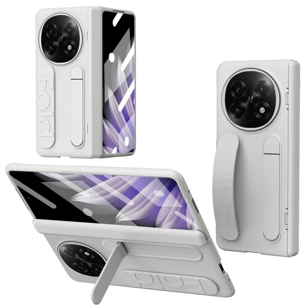 Für Oppo Find N5 5G Hülle Ständer Armband PC Handyhülle mit Hartglasfolie