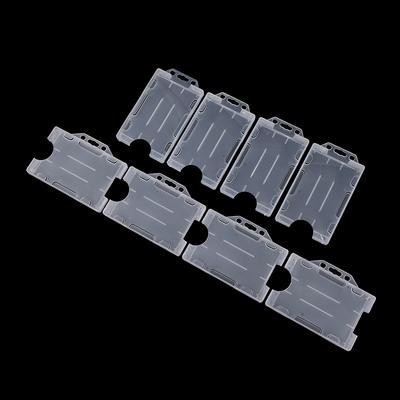 4Pcs Unisex Multi-Use Hard Plastic Double Sided Id Card Badge Holder Cover Case