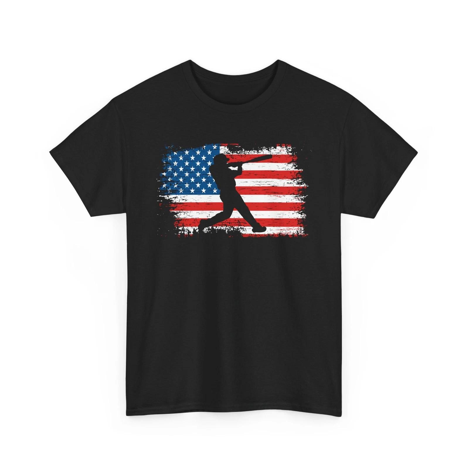 Baseball Player USA Flag T shirt, Baseball Sports Lovers Women Men Shirt 3XL