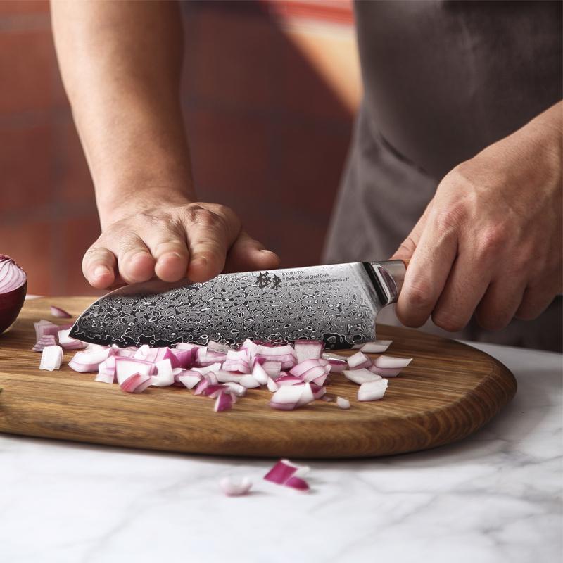 7 Inch Santoku Knife With Wood Cover 67 Layers Damascus Steel Blade Chef Cleaver Slicing Japanese Kitchen Knife Cooking Tools