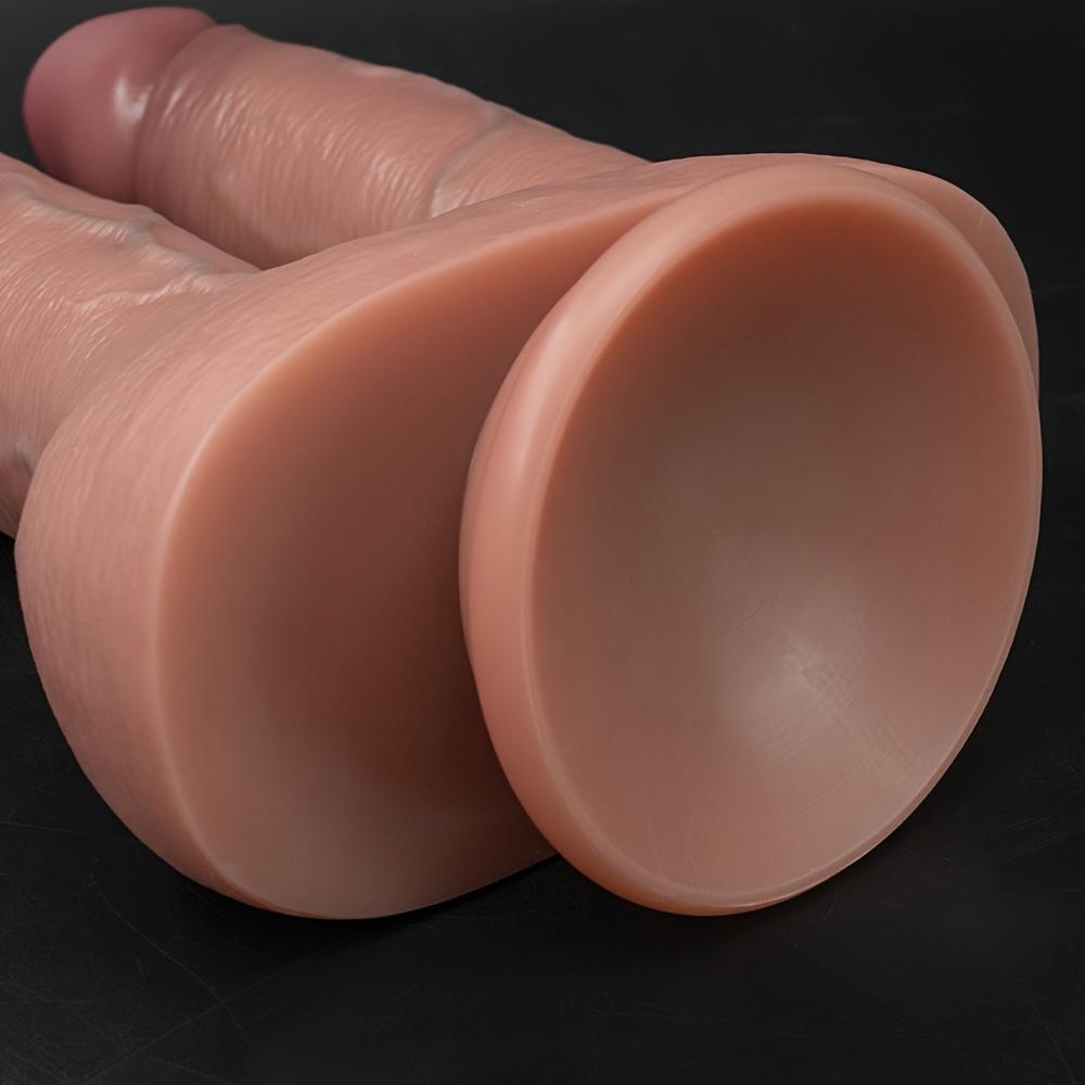 Wearable Two-Headed Realistic Dildo – Dual Silicone Design with Strong Suction Cup, Battery-Free Anal & Vaginal Toy for Men, Women & Couples