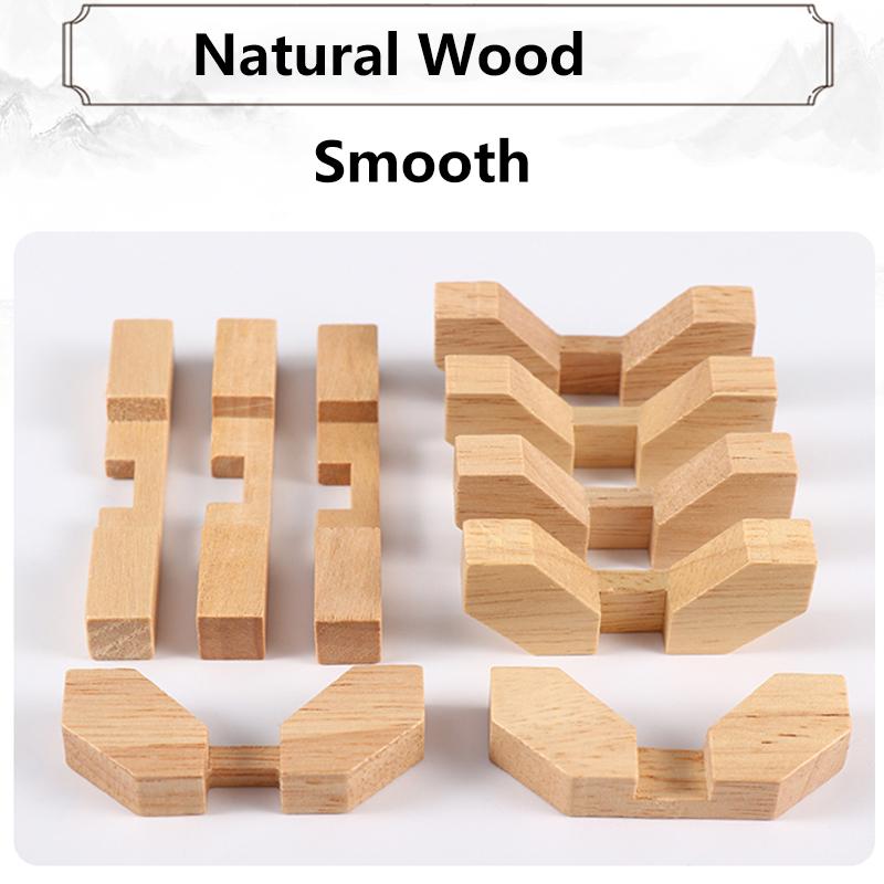 Wooden Kongming Lock,3D Brain Teaser Puzzle,Office Decompression Puzzle for Adult, Desktop Intelligence Gift for Kids (Flower)
