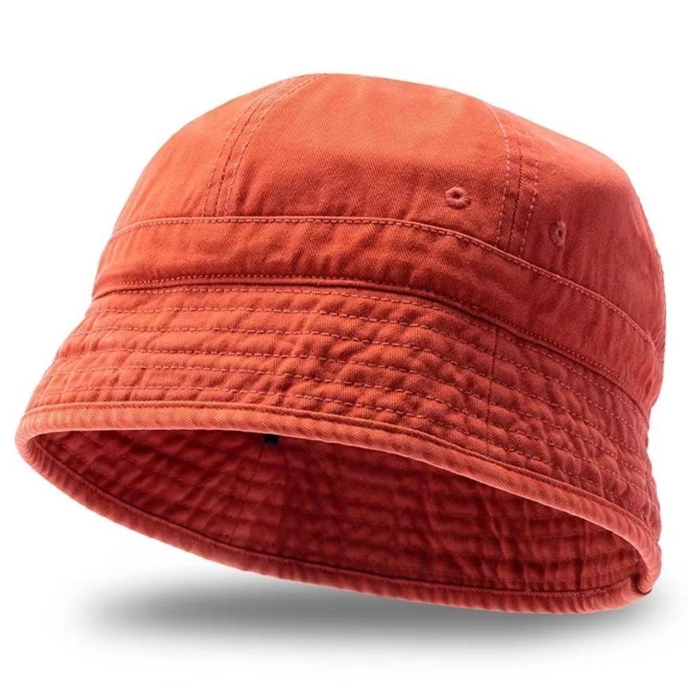 Versatile Retro Bucket Hat Short-brim Japanese Style Fisherman Cap Big Head Circumference Sunshade Hat Unisex