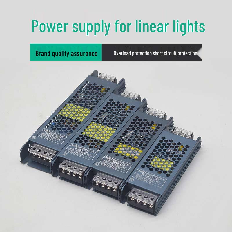 Ultra-Thin LED Power Supply for Light Strips: 220V To 24V/12V Silent Transformer for Advertising Displays.