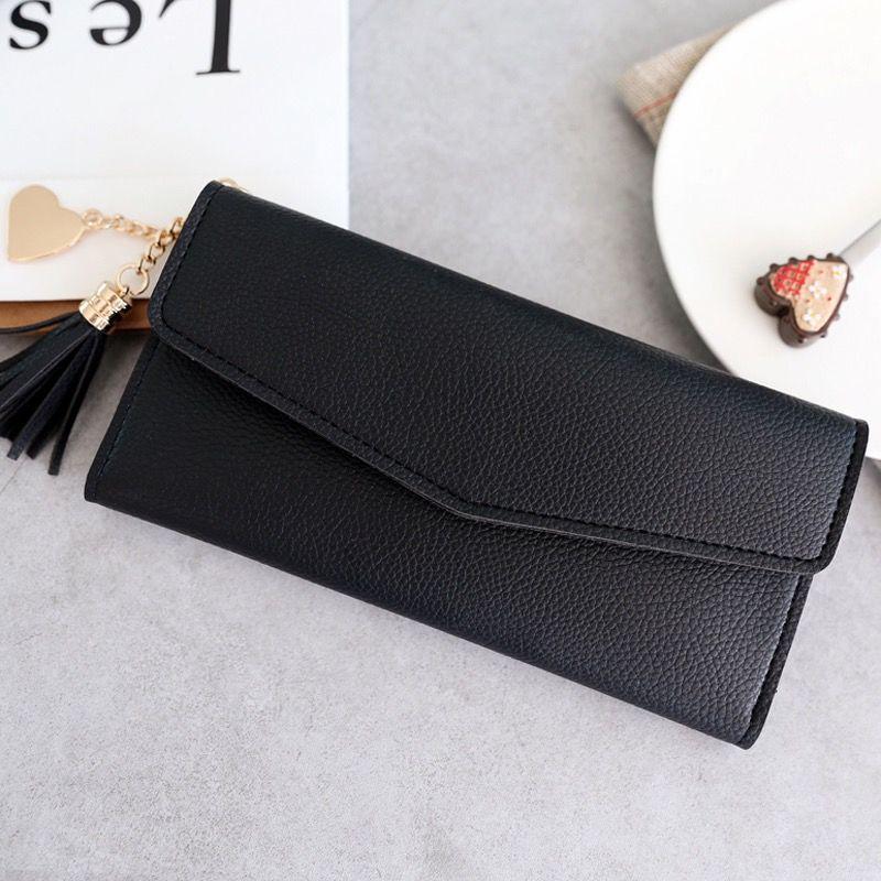 Korean Style Women's Long Clutch Wallet with Multi-Card Slots and Coin Purse