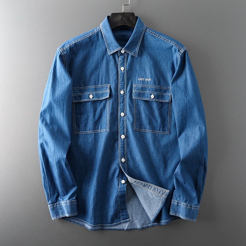 Cut-Off Label Retro Long-Sleeved Export Original Denim Shirt