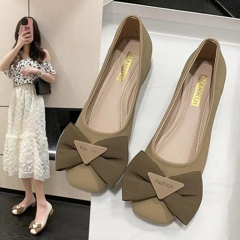Woman Flats With Bow Lastest Korean Style Shoes for Women Beau Today Wholesale Quick Delivery Chic Point Summer Spring
