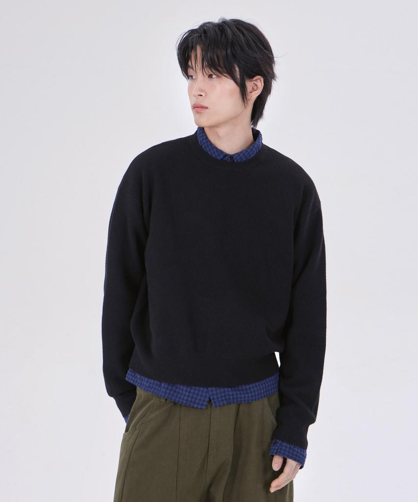 GLW Essential Round Neck Crop Knit Black