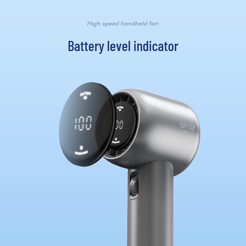 High-Speed Turbo Handheld Fan with Digital Display, USB Fast Charging, Long Battery Life, and Strong Wind Power