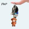 Metal Keychain A Little Highland Cow for You Keychain, 3D Resin Keyring with Birthstone Charm & Sentiment Card, Your Daily Reminder of Quiet Strength