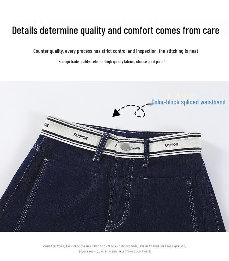 Women's Spring/Summer Lace Trim Slimming Stretch Denim Shorts - Leg-Lengthening