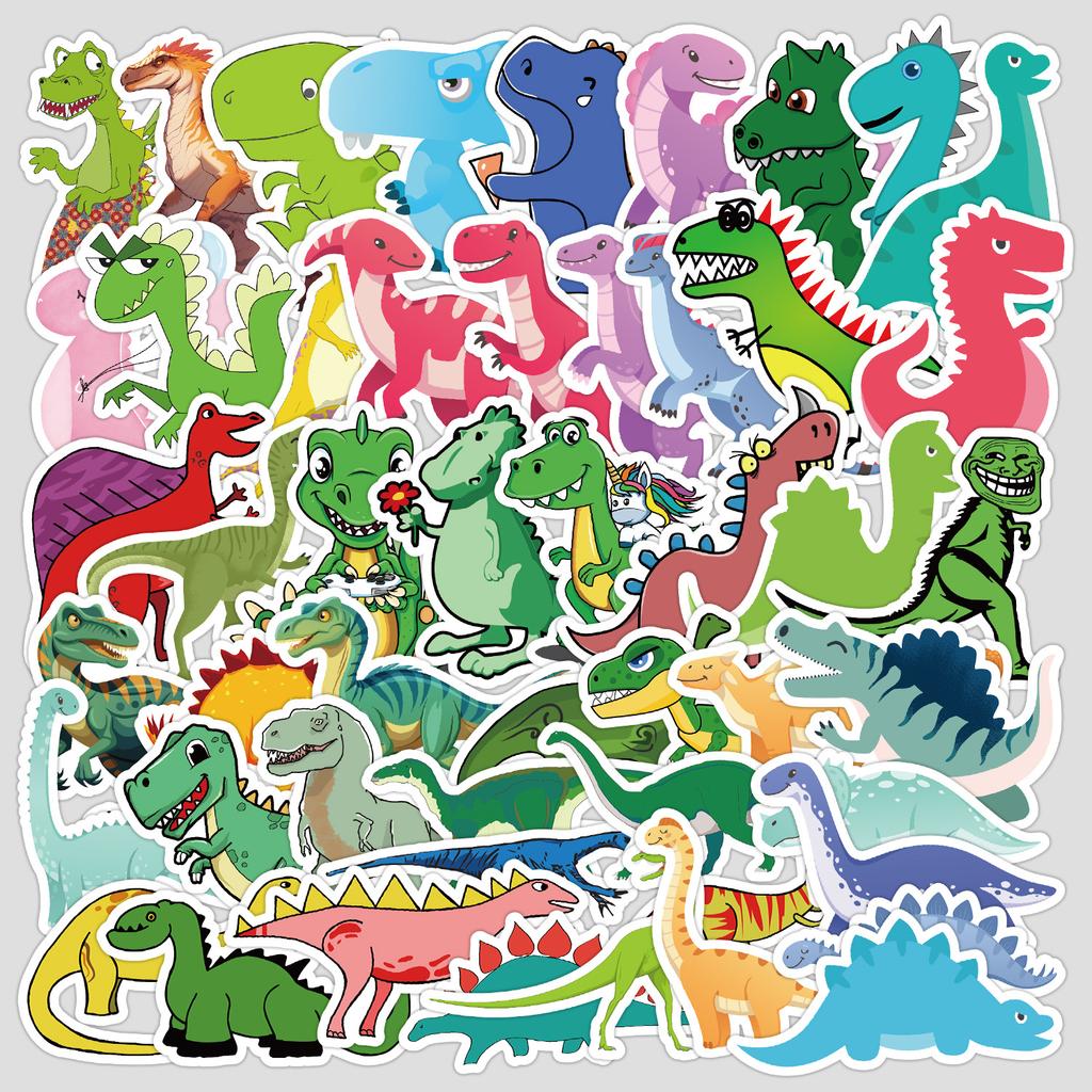 50 Cute Wind Dinosaur Graffiti Stickers Water Cup Suitcase Waterproof Decorative Stickers Creative DIY Animal Stickers