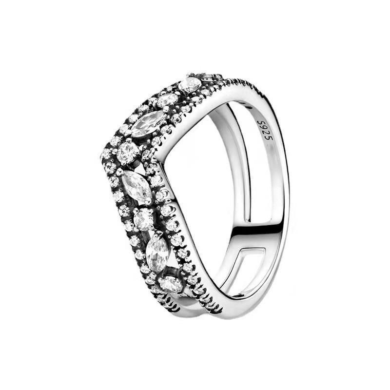 Anillo en forma de V 2026 Love Plata S925 Anillo de Concha, Flor de Cinco Pétalos con Diamantes, Anillo de Estrella de Epoxi.