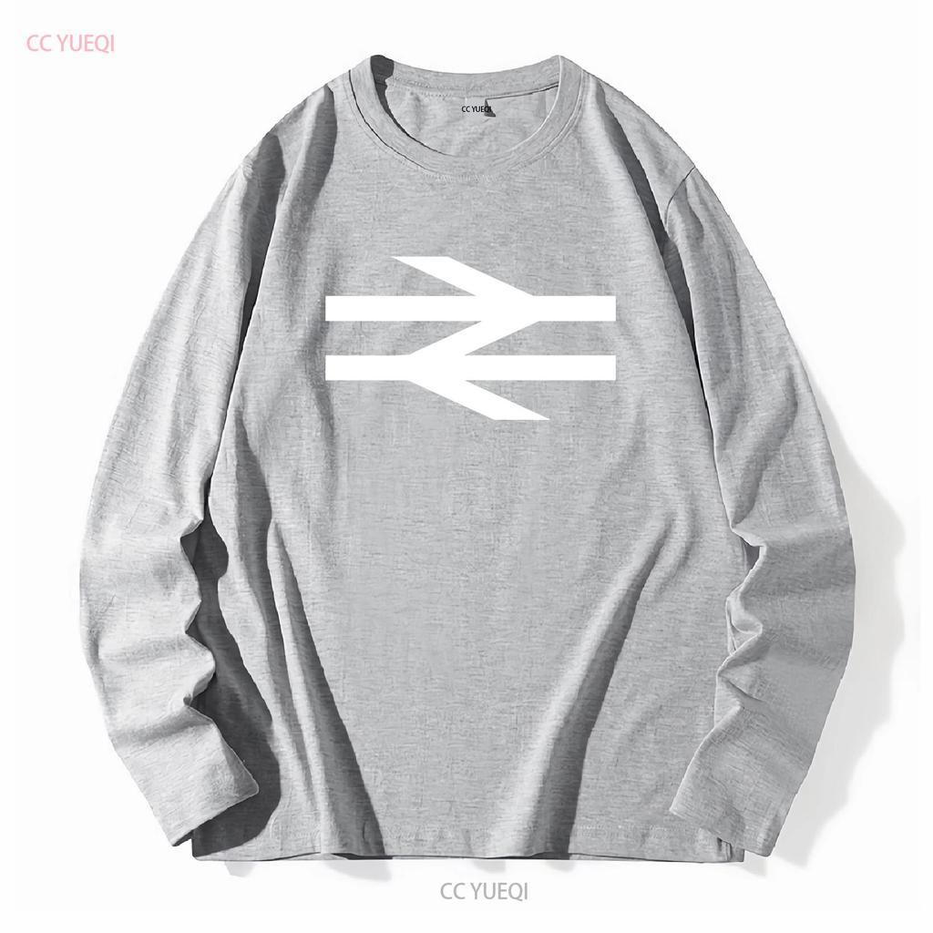 British Rail som buren av Damon Albarn T-shirt 100% premium bomull Pilar Tåg långa eller korta ärmar vintage Tvättad Mjuk Avslappnad