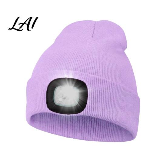 Hands Free LED Hat for Daily Life Knitted with Detachable Light Rechargeable Warm Winter Cap Outdoor Sports Built in Flashlight Safety Illumination