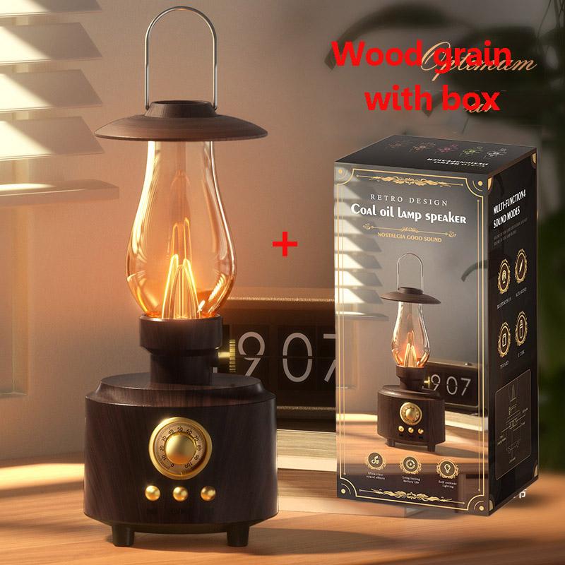 Classic Vintage Night Lamp FM Radio Night Light Bluetooth Speaker Subwoofer Hifi Sound Audio System Music Player TF USB Play