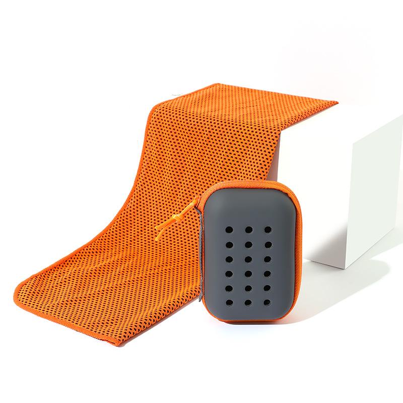 Sport Quick Drying Cooling Towel Soft Breathable Chilly Sweat Absorption Cold Towel with Storage Box Sports Running Yoga Gym Club