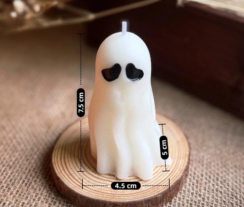 Halloween Ghost Candle Flameless Soy Wax, Pear Freesia Scented Aromatherapy Gift, Spooky Party Decorations Home Accessories