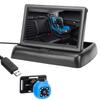 1080P Baby Car Camera, Baby Camera with 4.3  Foldable Monitor, Night Vision, 150 Degrees  Wide View Angle, 360 Degrees