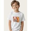 European Sizes Children's Capybara Axolotl Cartoon T-Shirt for Boys, New Summer Style, Cute Food-Themed Casual Versatile Loose Fit Short Sleeve