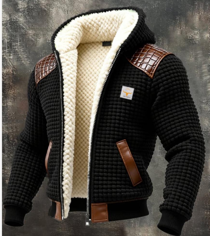 European and American Plus Velvet Hooded Jacket for Autumn and Winter