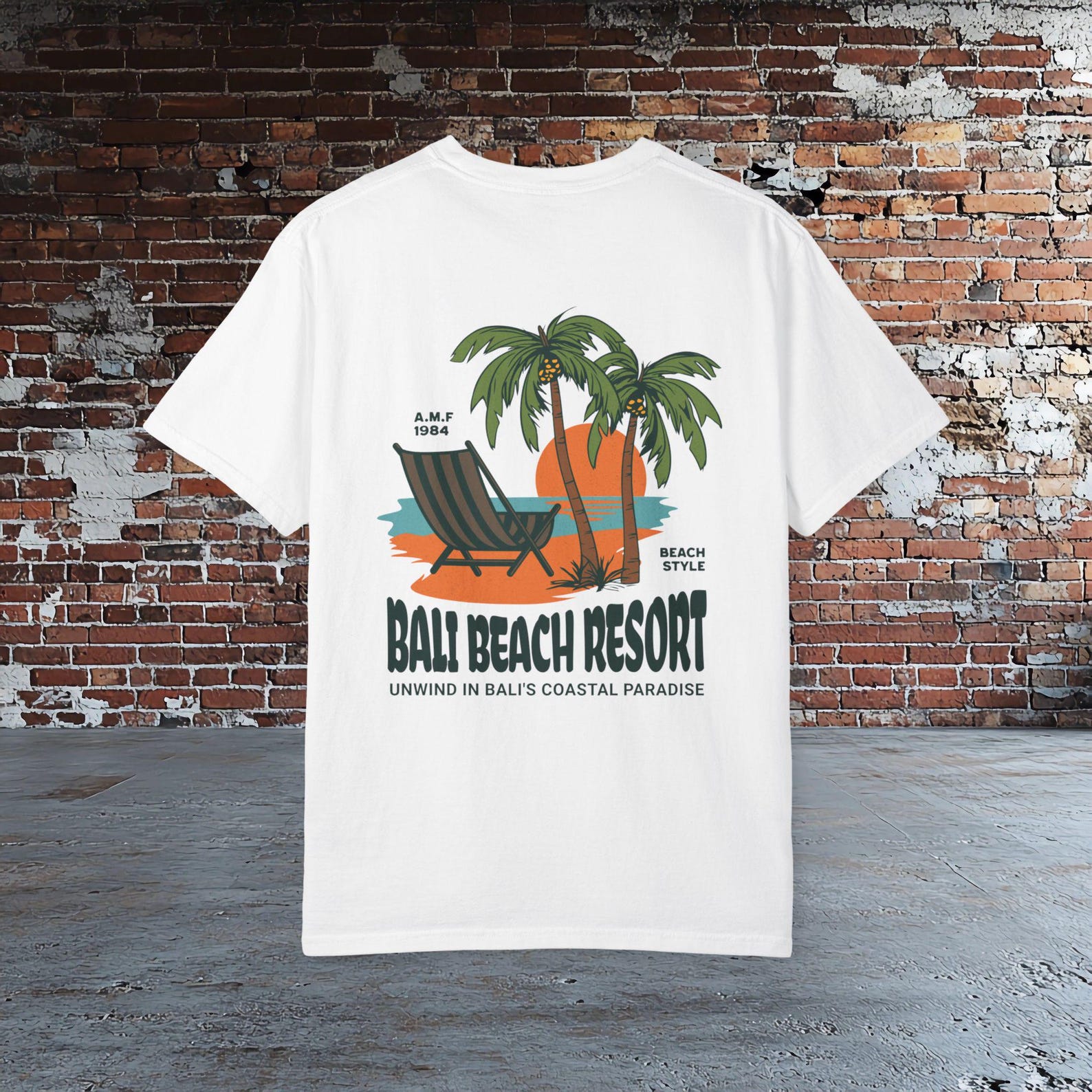 Bali Beach Shirt, Tropical Vacation Tee, Summer Beach T shirt, Palm Shirt, Holiday Travel Tee, Ocean Sunset Graphic Tee, Resort Style Shirt 3XL