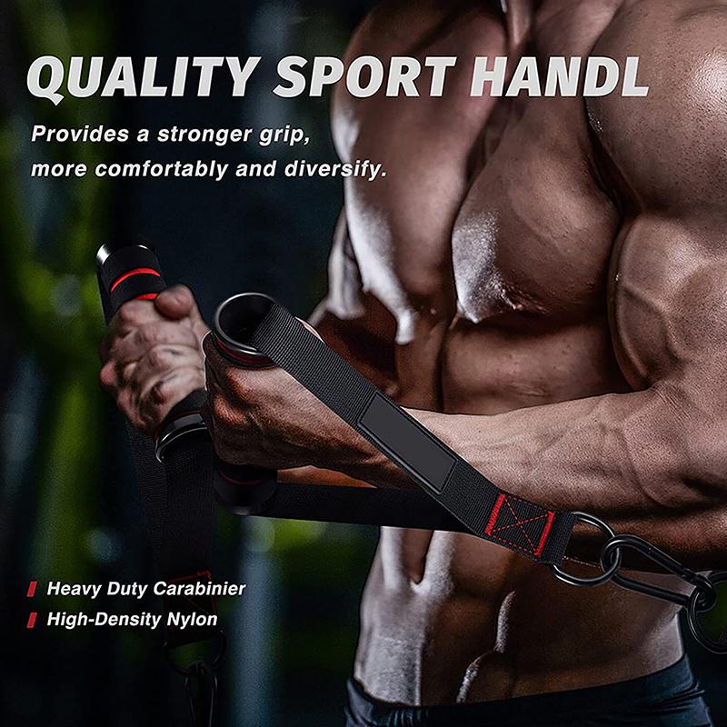 Heavy Duty D-Ring Metal Gym Handles with Hook for Cable Machine Yoga Exercise Workout Power Bands - Grip Workout Gym Equipment