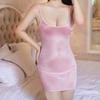 Sexy Oil Glossy Micro Mini Dress See Through Bodycon Tight Pencil Cute Dress Smooth Strap Backless Bandage Dress Candy Color