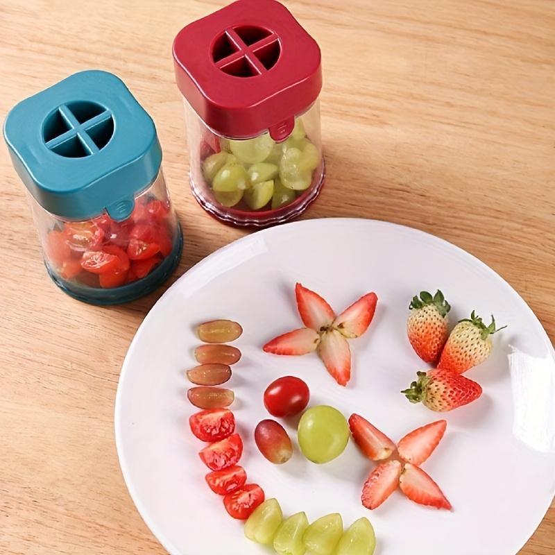Stainless Steel Manual Fruit Slicer with Detachable Stainless Steel Blades , Ideal for Strawberries, Grapes, Tomatoes, Onions, Mushrooms, and More