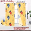 Set Of 2 Flat Printing Curtains Without Rod Fruit Celebration Pattern Holiday Valentine Is Day Printed Yarn Made Polyester