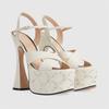 Fashion Fashionable White Black Buckle High Heel Sandals Summer Women's Sexy Waterproof Platform Nightclub Racing Women's Shoes 34-43